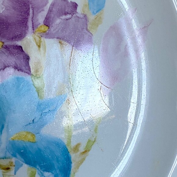 D Schultz Irises Hand Painted JG Meakin Studio England Serving Dish 12x9.5x1in - Picture 5 of 11